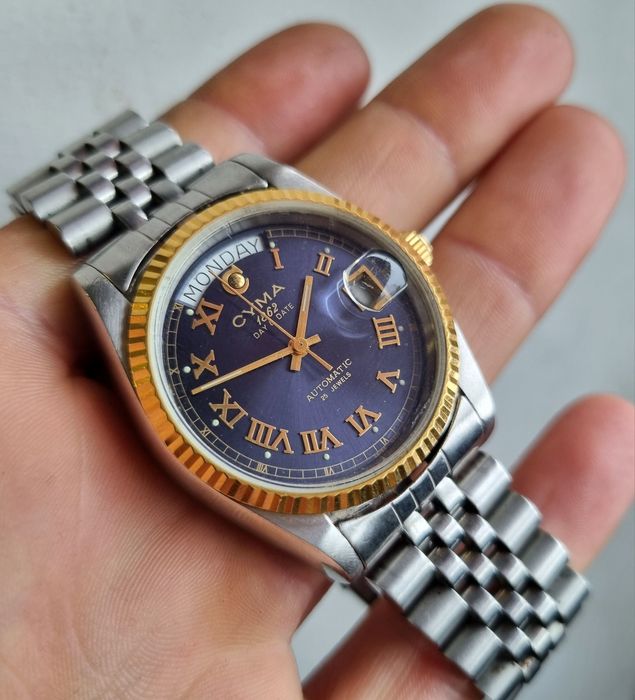 Zegarek Męski Cyma President Day Date  lata 1990 ! 36 mm styl rolex !