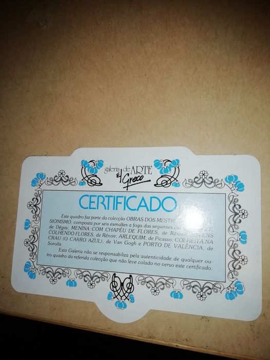 Quadros de Mestres Impressionistas certificados