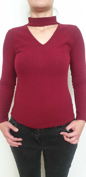 Bluzka bordo z chokeren