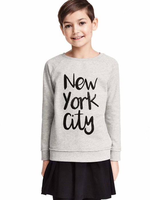 Світшот H&M  сірий на дівчинку 9 - 10 р. з написом