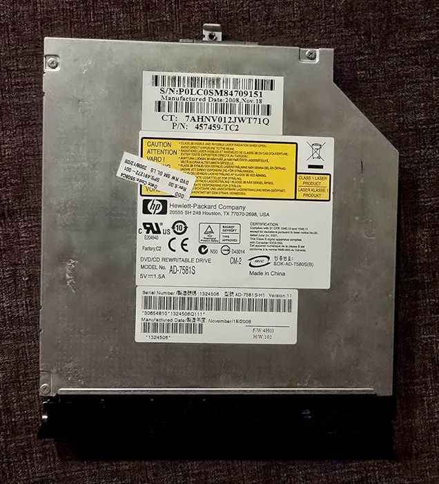 Gravador/leitor deHP DVD e CD para Portáteis com Lightscribe