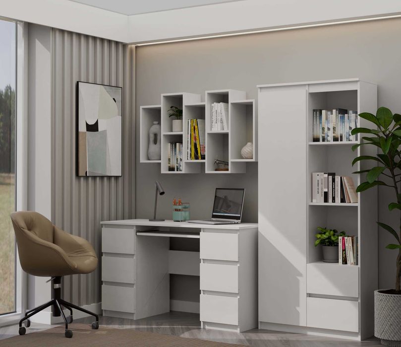 Regał Wiszący BILBAO 7.0 Ścienny Półki BIEL MAT