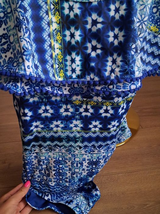 Piękny jednoczęściowy strój kąpielowy plaża lato wakacje XL 42