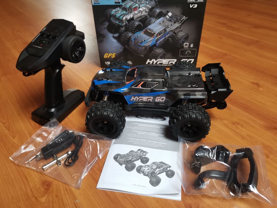 Carro RC Truggy MJX Hyper Go H16E 4x4 com módulo GPS luz led  1:16