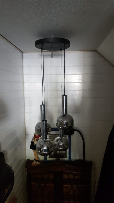 Candeeiro teto space age metal