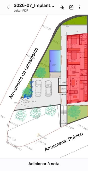 Terreno c/projeto em  Guimarães com  310 m2