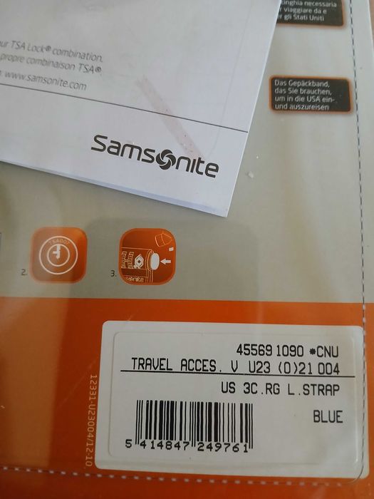 Cadeado e cinta SAMSONITE para mala