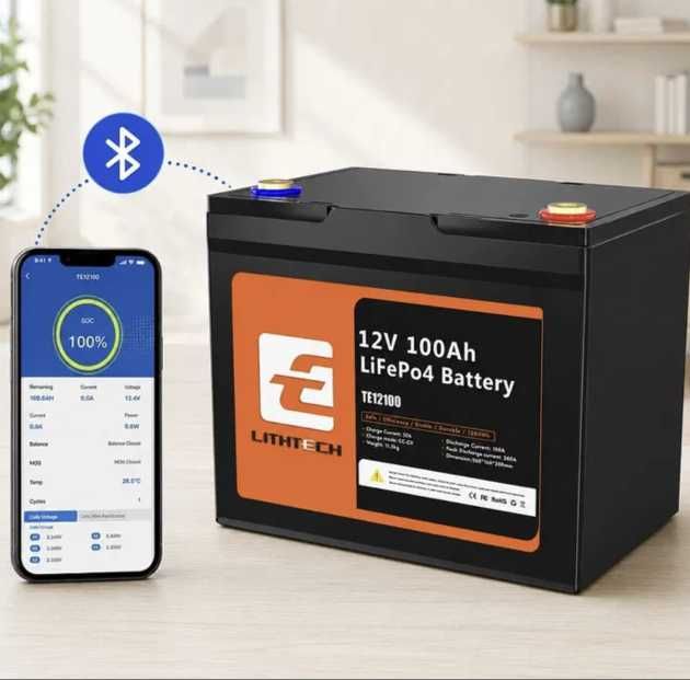 Аккумулятор LiFepo4 12V/100AH литий-железо-фосфат Bluetooth ‼️АКЦИЯ ‼️