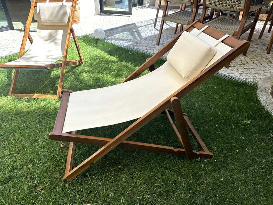 Conjunto de 2 espreguiçadeiras de jardim em madeira - Set of 2 wooden garden loungers