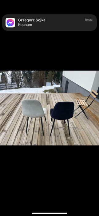 6 szt welurowych krzesel