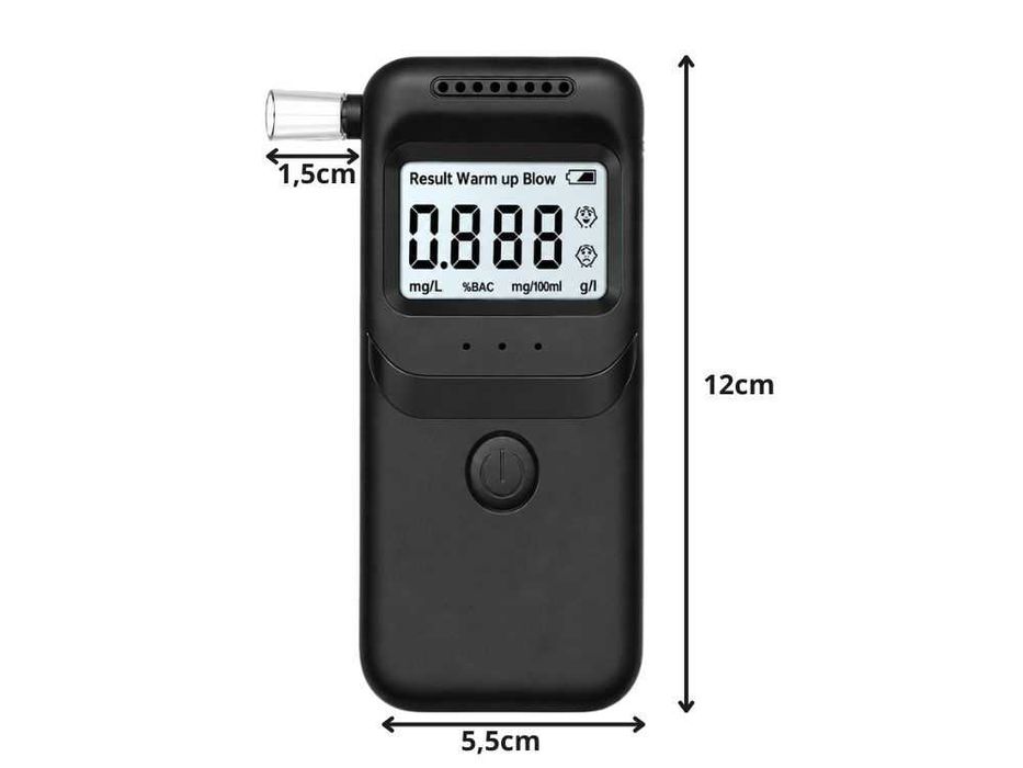 Cyfrowy tester alkoholu alkomat LCD + komplet ustników