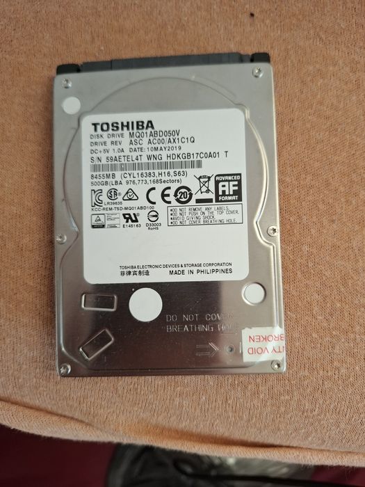 Жорсткий диск Toshiba 500Gb для ноутбука в доброму стані