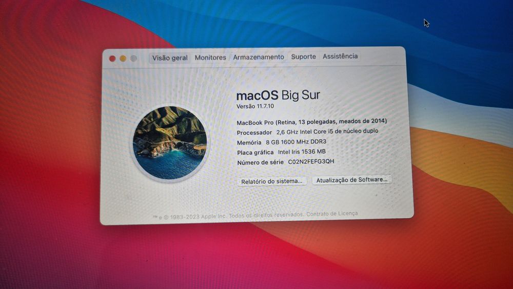 Macbook pro ecrã de retina 13
