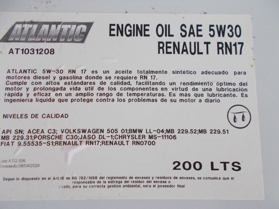 Óleos OEM 0w20 / 0w30 / 5w30 / 5w40 / 10w40 Low Cost