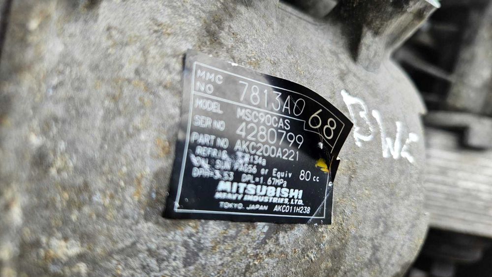 Sprężarka klimatyzacji Mitsubishi Lancer VIII 2.0 DID DI-D BWC 7813A068 Siedlce