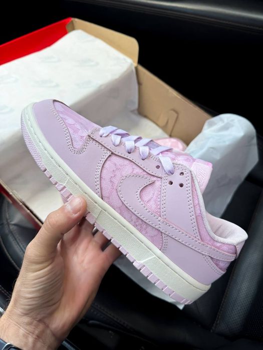 Nike Dunk Low Lace Pack Pink Regal трендові жіночі кросівки найк данк