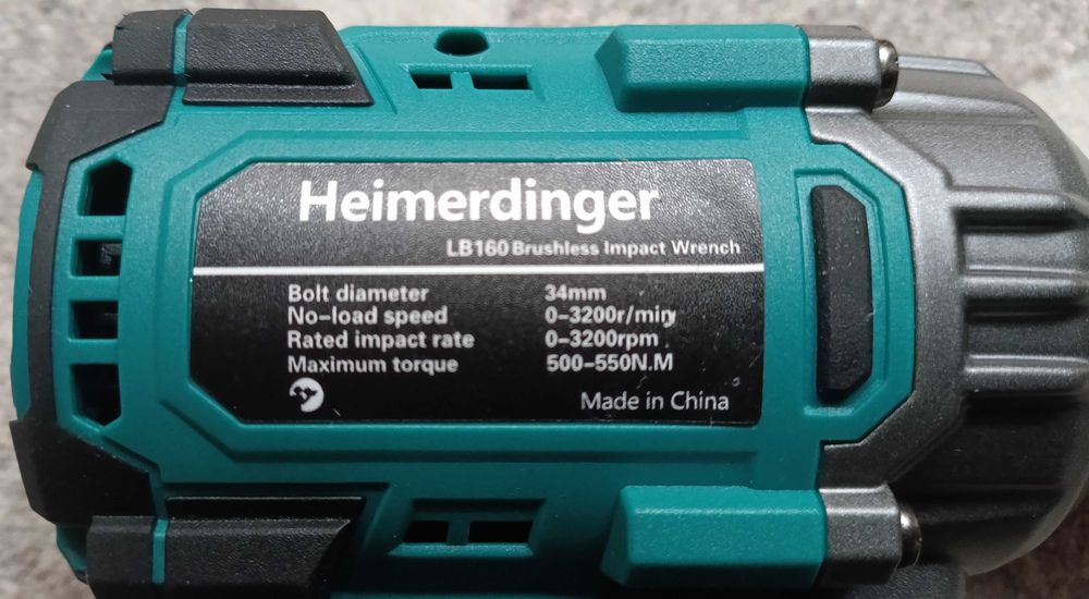 Heimerdinger 18V 550NM 1/2 бесщеточный ударный гайковерт і адаптери
