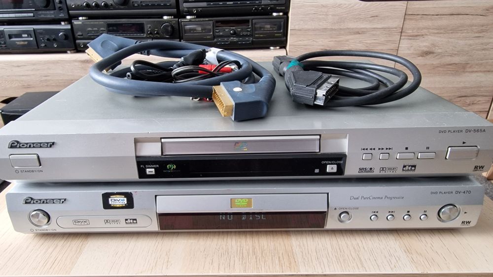 PIONEER DV-565A, DV-470 pilot, kable,  płyty,  sprawne  2 sztuki