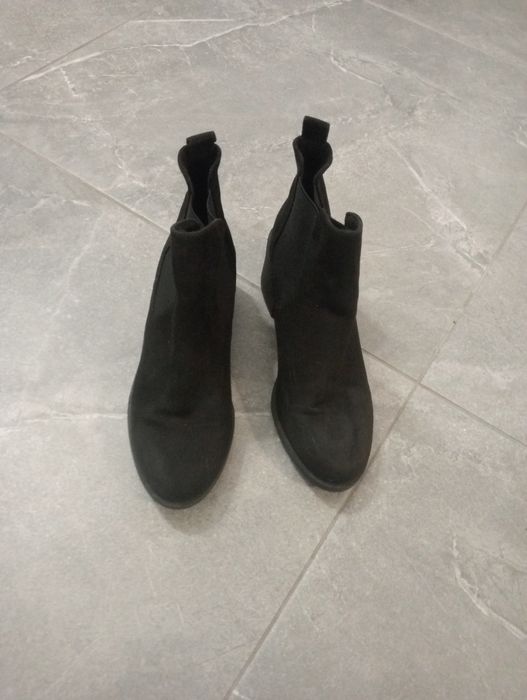 Buty botki na obcasie platformie divided czarne 38