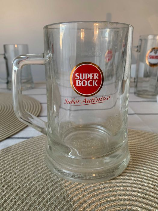 Caneca Cerveja Super Bock Sabor Autêntico 50cl Crisal