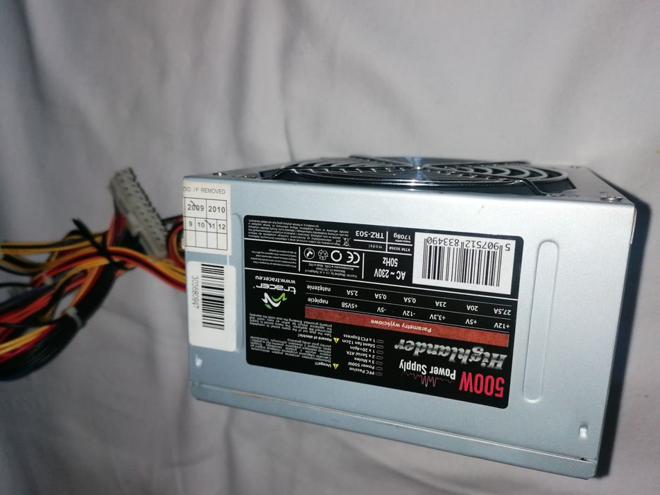 Zasilacz ATX 500W, 24pin, do komputera 2 x SATA