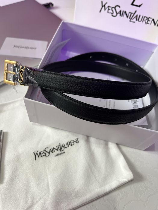 Ремень YSL Yves Saint Laurent Belt Gold 2.0 Ив Сен Лоран премиум