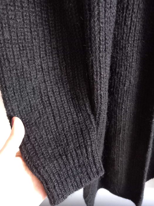 COS czarny sweter kardigan narzutka wełna moher oversize S/M