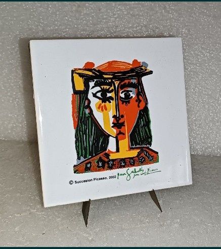 Raro e antigo azulejo Paulo Picasso de 2002 SUCCESSION Ceramic Art