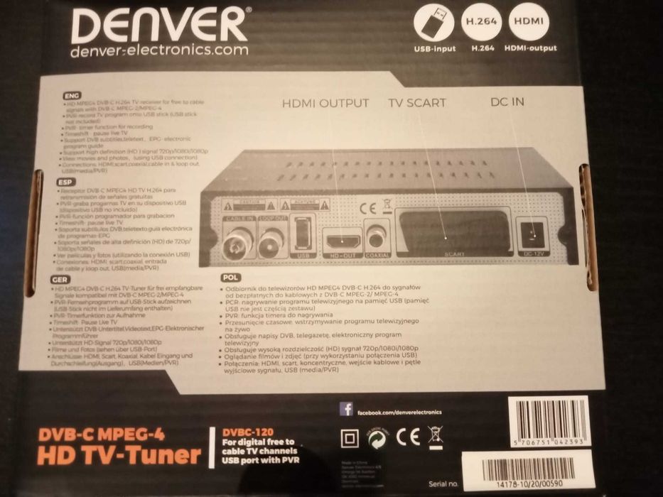 Sintonizador digital TV/ Cabo, Denver.