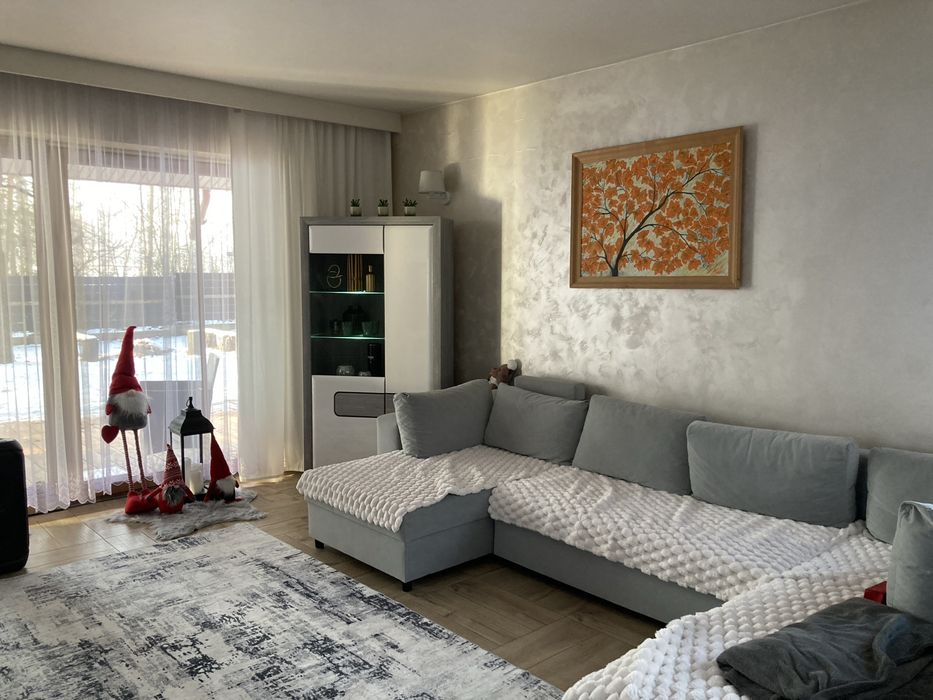 Meble salonowe BIAŁY POŁYSK + beton. Podświetlane LED! Stan BDB