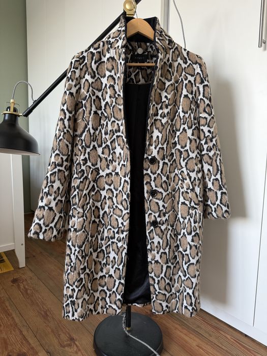 Płaszczyk Płaszcz panterka leopard print S wiosenny jesienny czarny