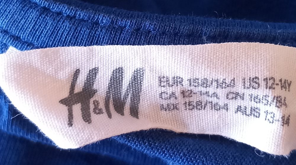 T-shirt azul, tamanho 13-14anos da HM 5€