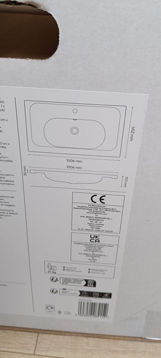 Umywalka wpuszczana Levanna 100cm nowa z odpływem.