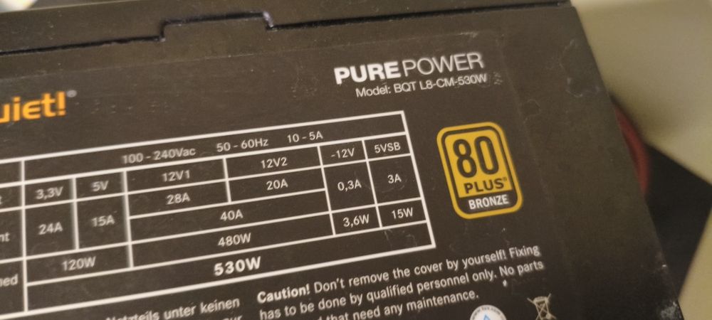 БП модульний be quiete Pure Power BQT -L8-CM 530 w