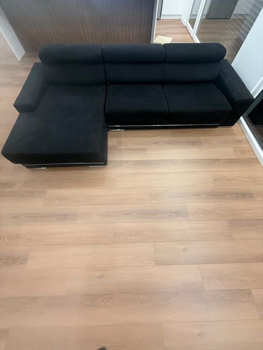 Sofá chaise lounge preto