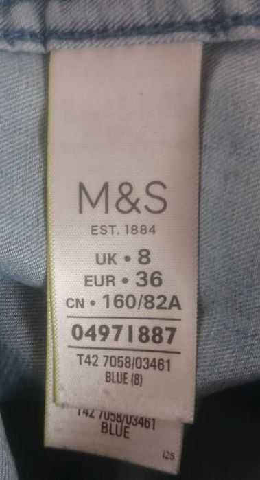 Mark&Spencer sukienka denimowa jeans 36