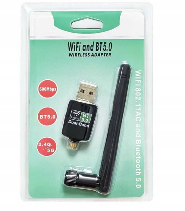 Karta siecowa bluetooth  5.0 +WiFi ADAPTER USB 600Mbps Dual Band