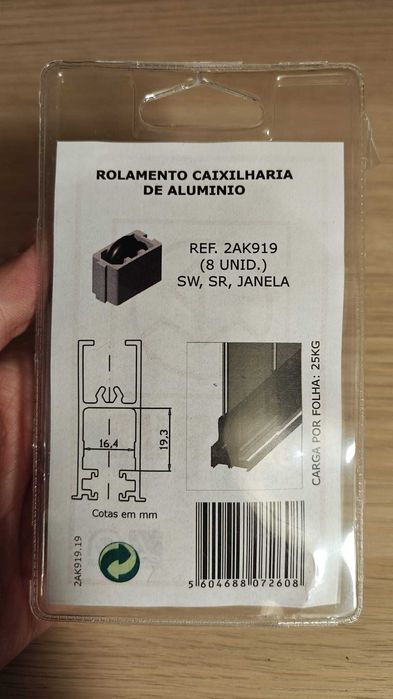 Rolamentos Polismar 2AK919 para caixilharia alumínio — 8 unid.