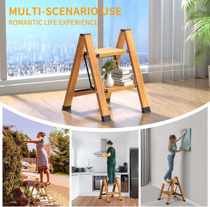 Escada dobrável portátil alumínio estante -2 ou 3 degraus-ENVIO GRÁTIS