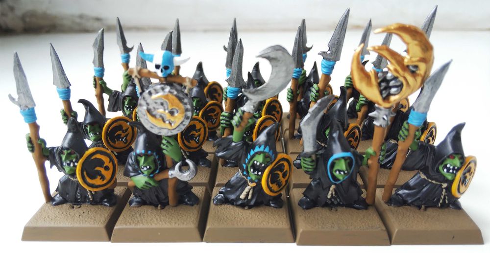 Orcs&Goblins Warhammer FB. Night Goblins Spearmen regiment.