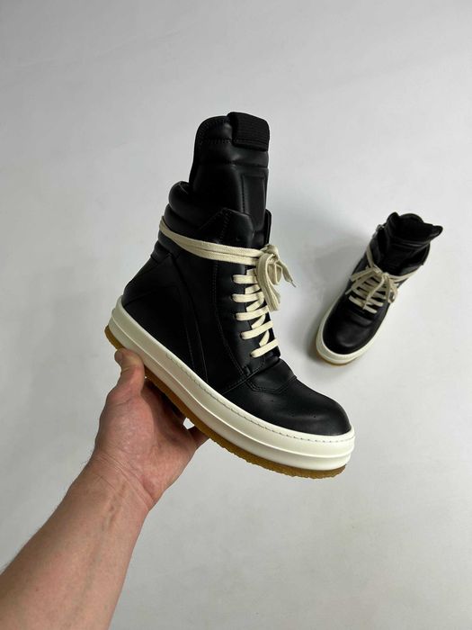 Rick Owens Geobasket Ramones jumbo laces чорні кеди opium archive