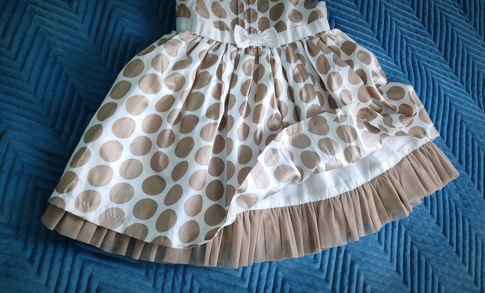 Śliczna elegancka sukienka w grochy r 80