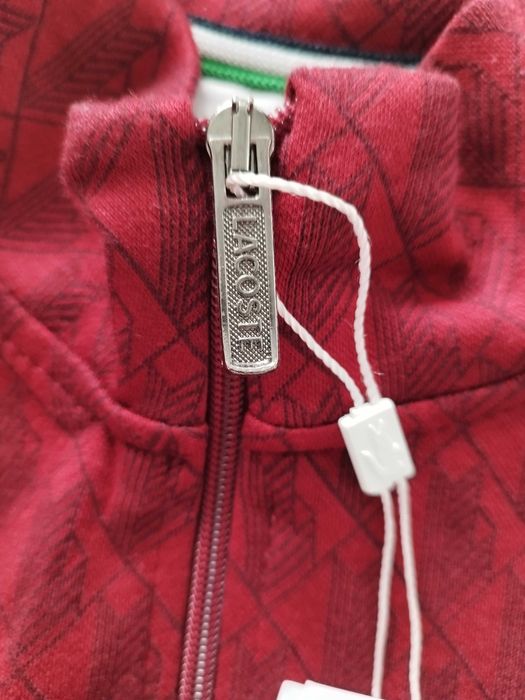 Dres męski Lacoste monogram, L, burgund, czerwony, bordo