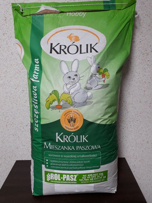 Pasza dla królików granulat rosnących i będących w tuczu