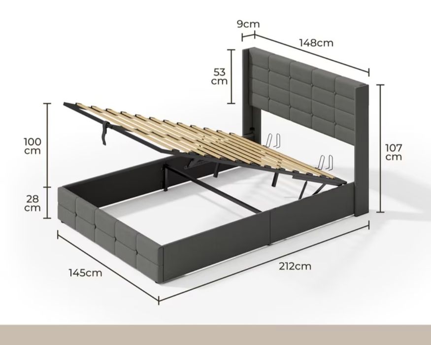 Cama de casal com arrumação  nova na caixa.