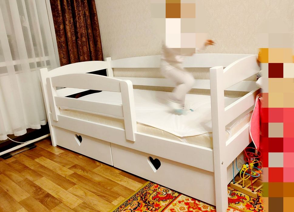 В наличии 10.03.2026 Детская кроватка с ольхи 160х80. Подростковая