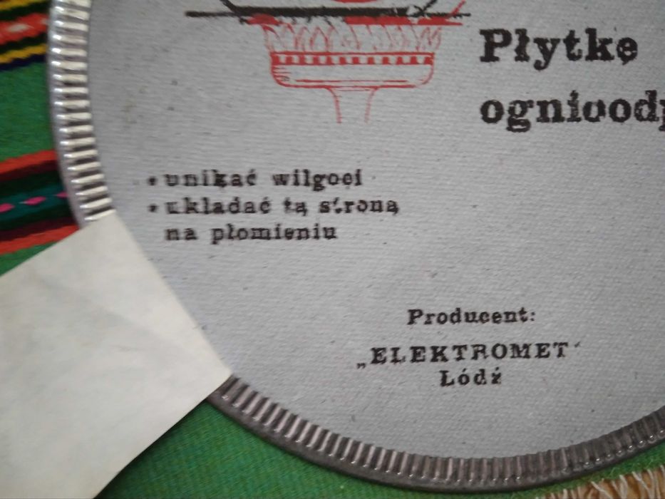 płytki do gotowania ognioodporne elektromet łódź PRL