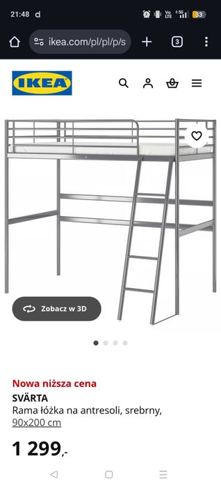 Łóżko piętrowe z biurkiem ikea