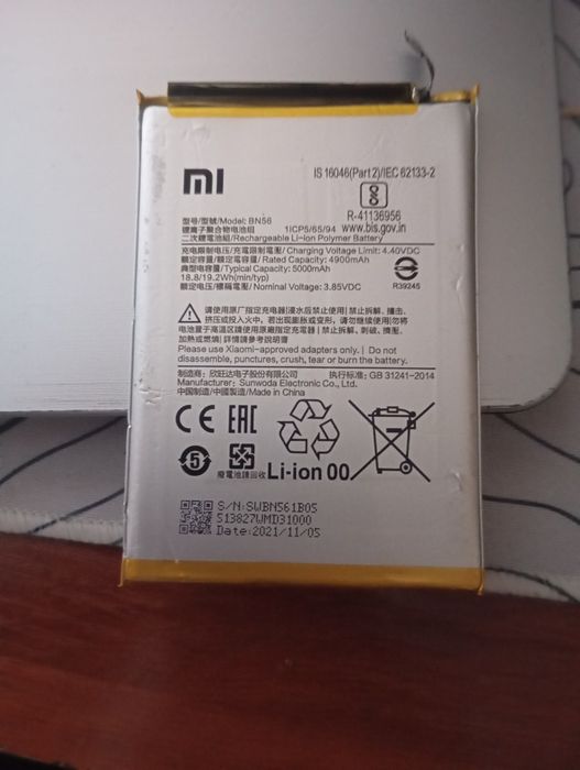 Продам акамулятора на телефон Redmi9A
