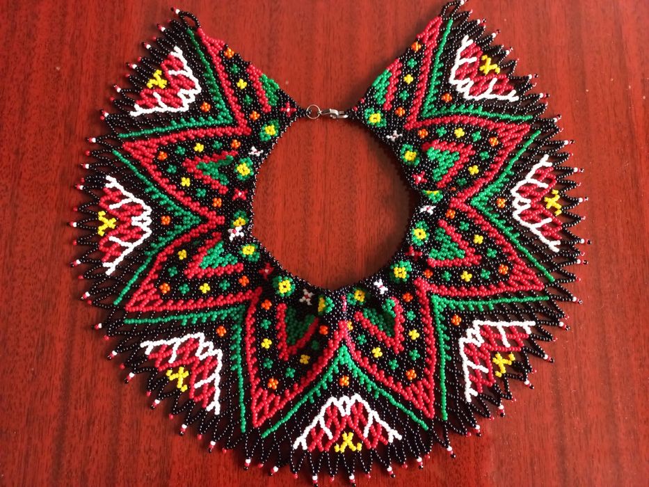 Українська силянка з чеського бісеру до вишиванки, намисто, кольє